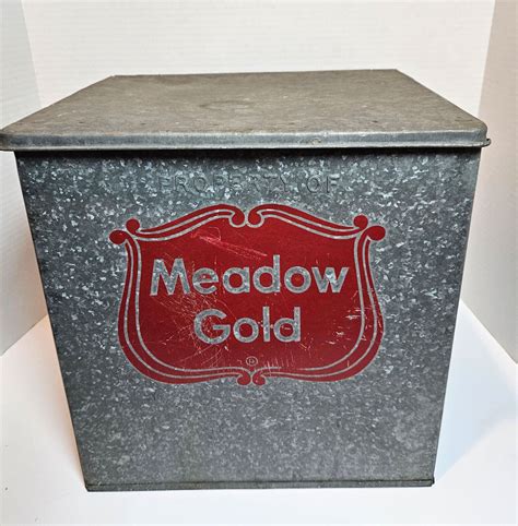 Vintage MEADOW GOLD MILK BOX Home Delivery Porch 